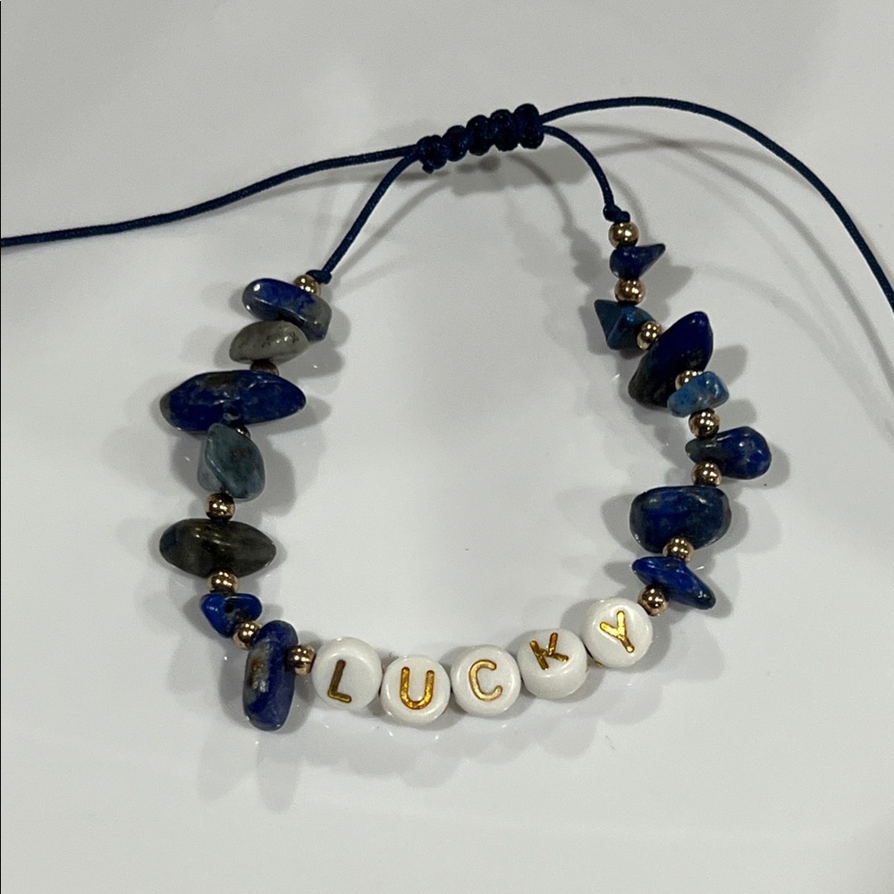 Blue Lapis Lazuli LUCKY Beaded Bracelet